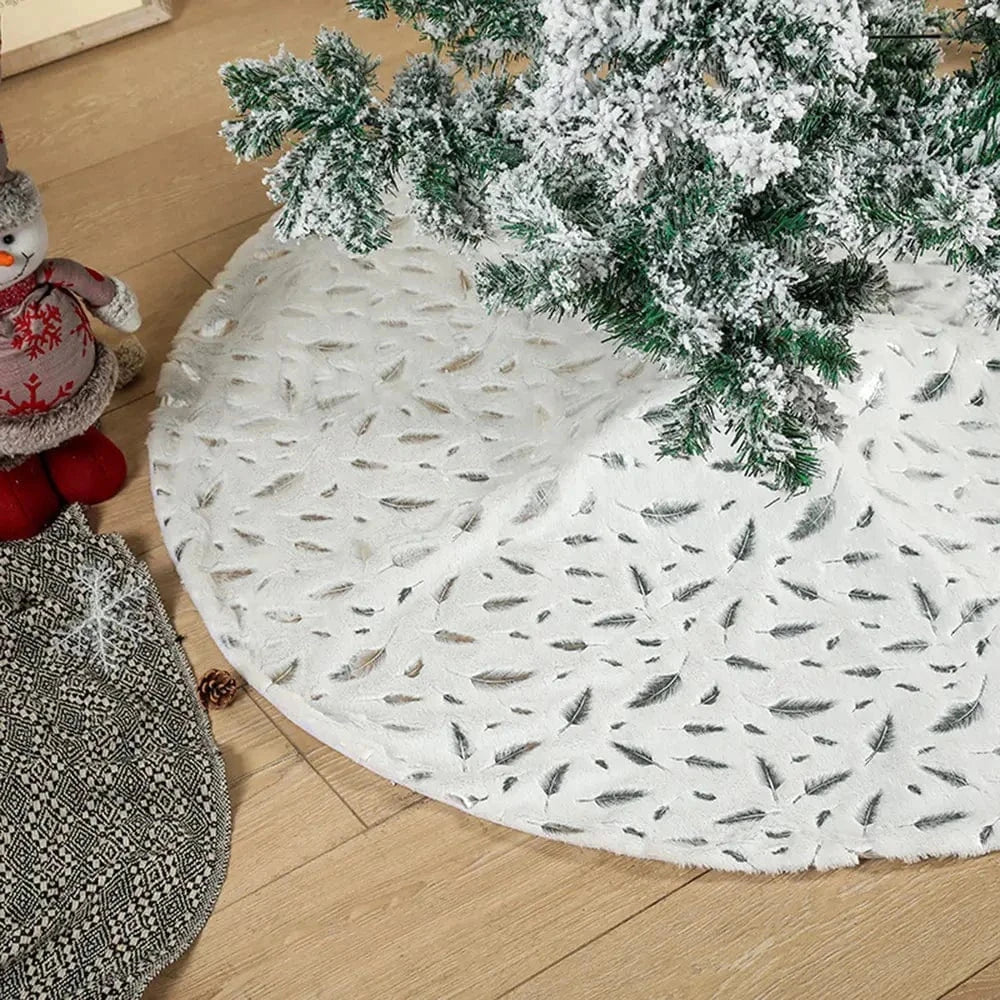 Fashorio Home Decor Accents Feather Christmas Tree Skirt