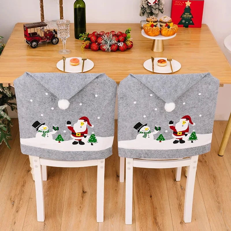 Fashorio Home Decor Accents Gray / One Size Christmas Pattern Chair Cover