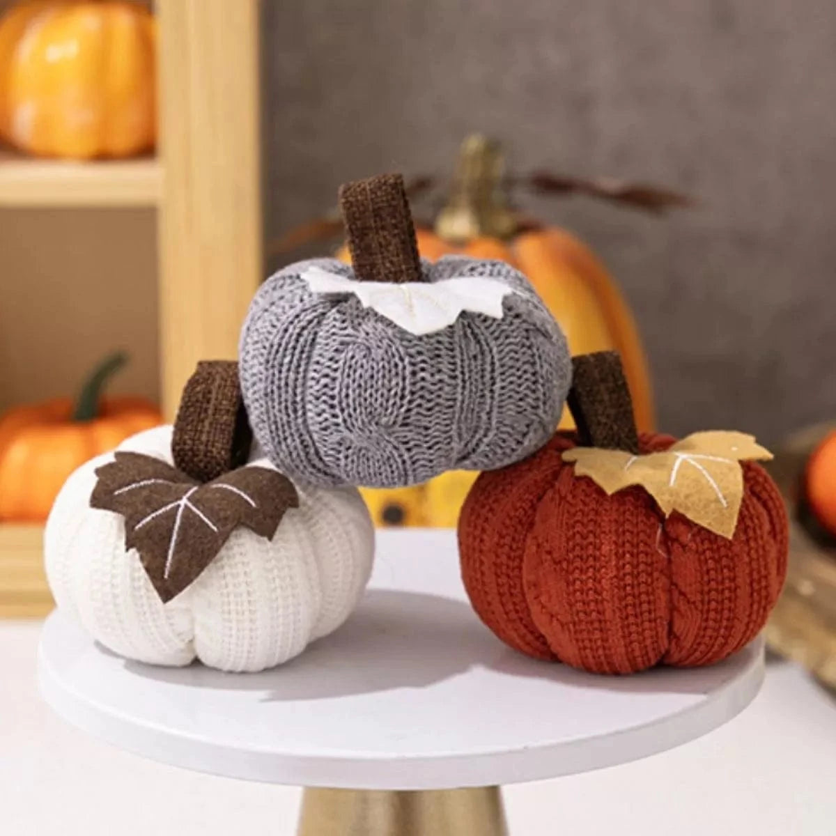 Fashorio Home Decor Accents Knitted Pumpkin Decorative Ornaments
