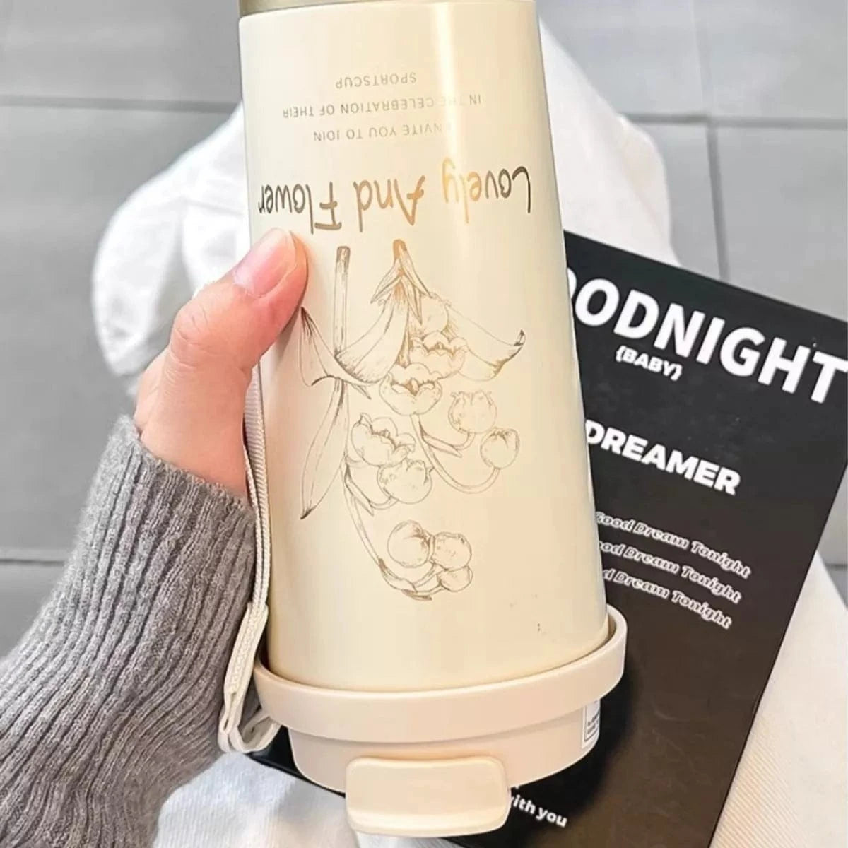 Fashorio Home Decor Accents Lovely and Flower Aesthetic Tumbler with Straw