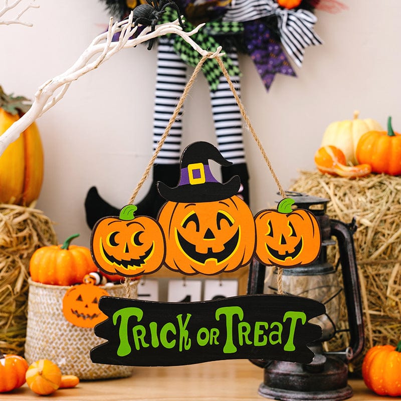 Fashorio Home Decor Accents Pumpkin / One Size HALLOWEEN TRICK OR TREAT Hanging Widget