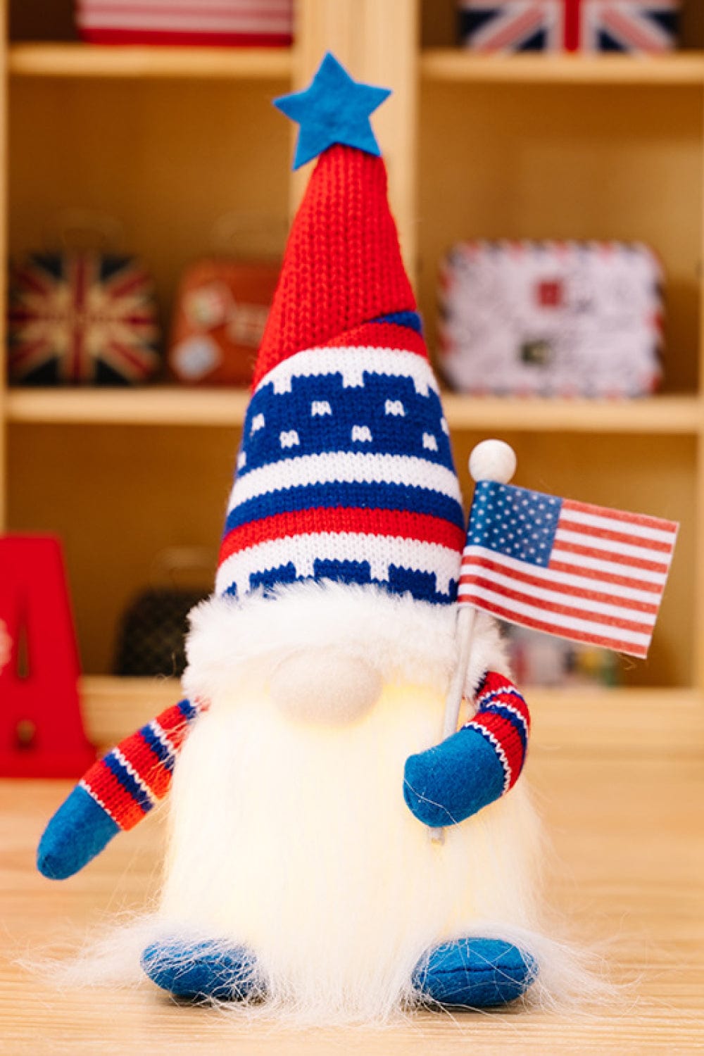 Fashorio Home Decor Accents Red/Blue / One Size 2-Piece Independence Day Knit Decor Gnomes