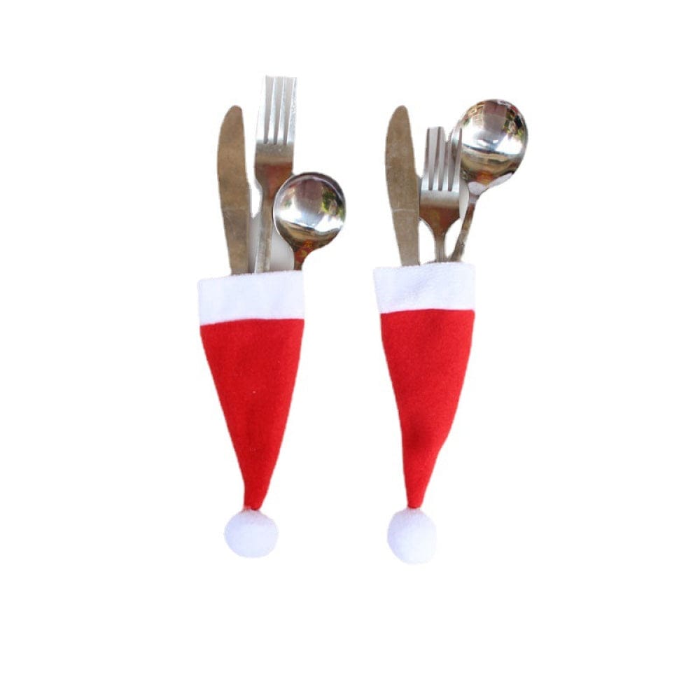 Fashorio Home Decor Accents Red / One Size 20-Piece Christmas Hat Cutlery Holders
