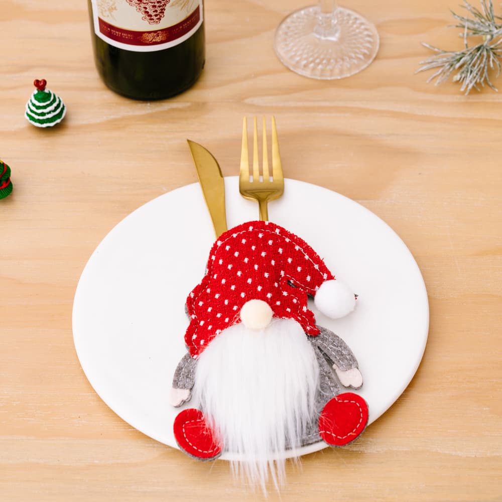 Fashorio Home Decor Accents Red / One Size 3-Piece Faceless Gnome Cutlery Holders