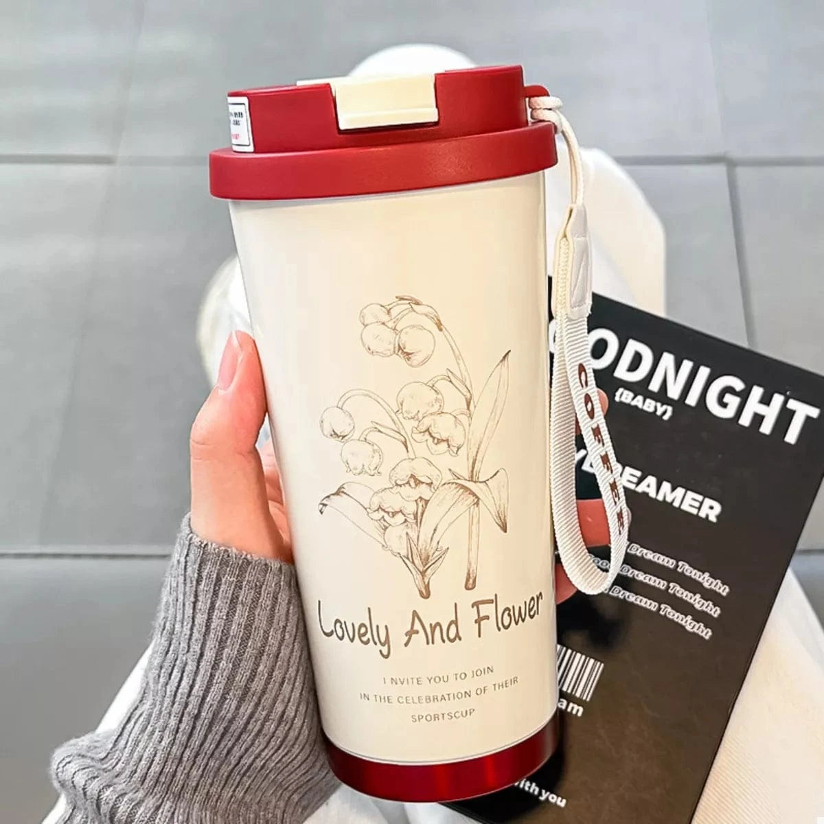 Fashorio Home Decor Accents Red / One Size Lovely and Flower Aesthetic Tumbler with Straw