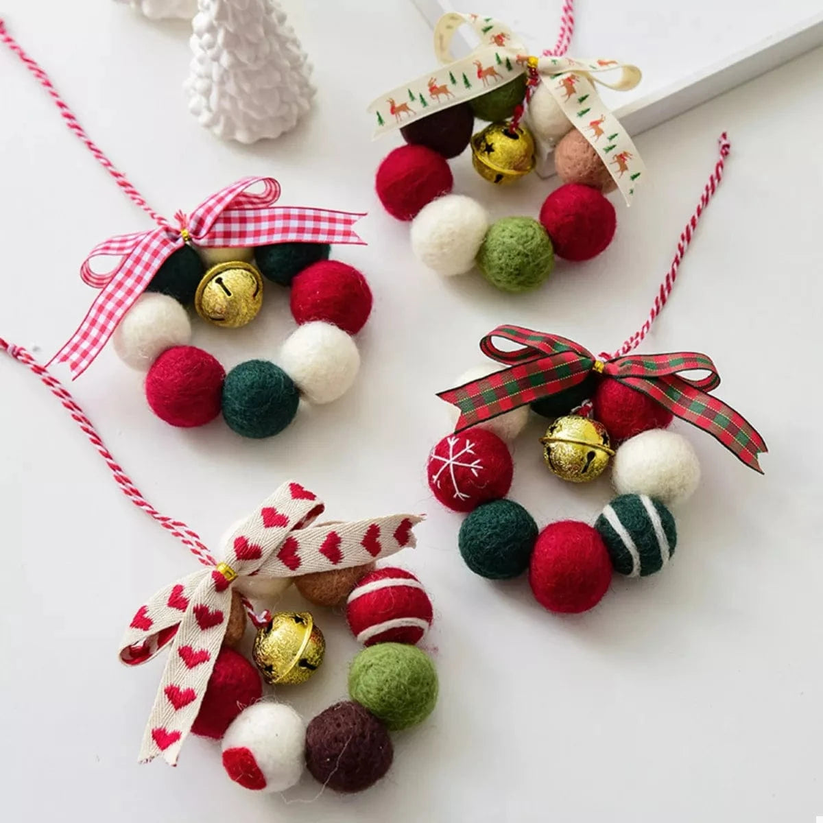 Fashorio Home Decor Accents Style A / One Size Christmas Felt Ball Garland Ornament