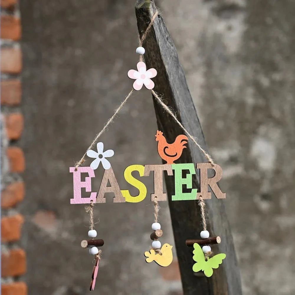 Fashorio Home Decor Accents Style A / One Size Easter Wooden Hanging Widget