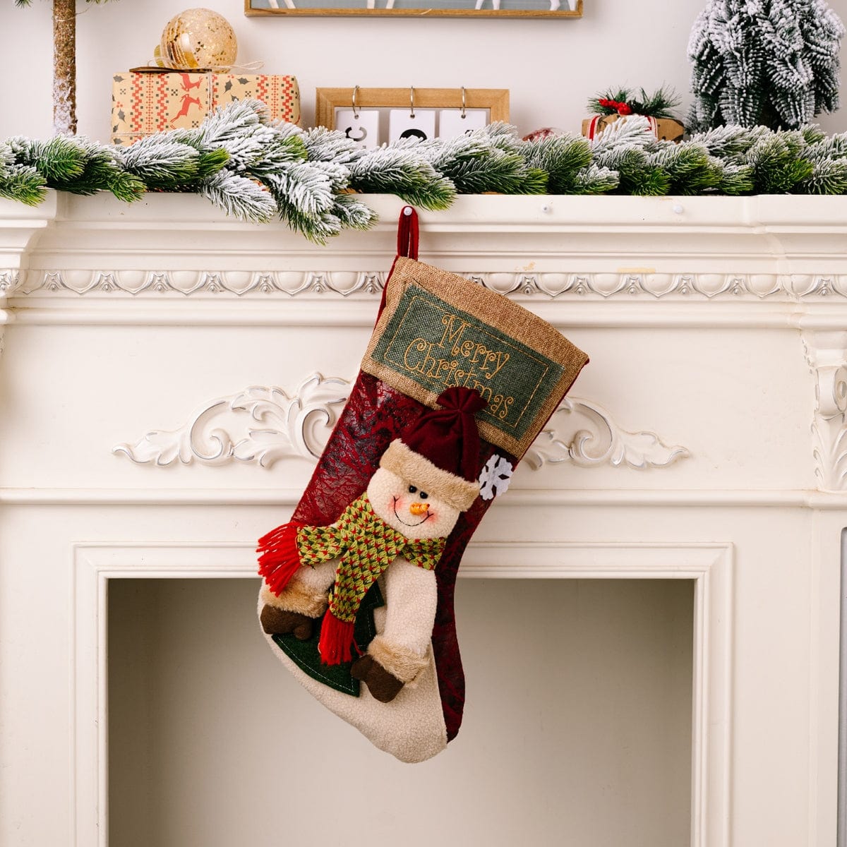 Fashorio Home Decor Accents Style B / One Size MERRY CHRISTMAS Stocking Hanging Widget
