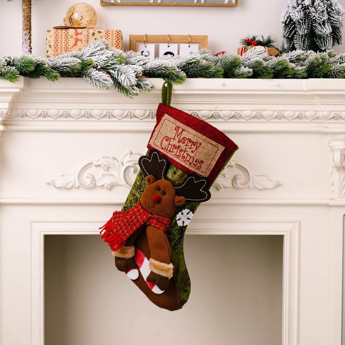 Fashorio Home Decor Accents Style C / One Size MERRY CHRISTMAS Stocking Hanging Widget