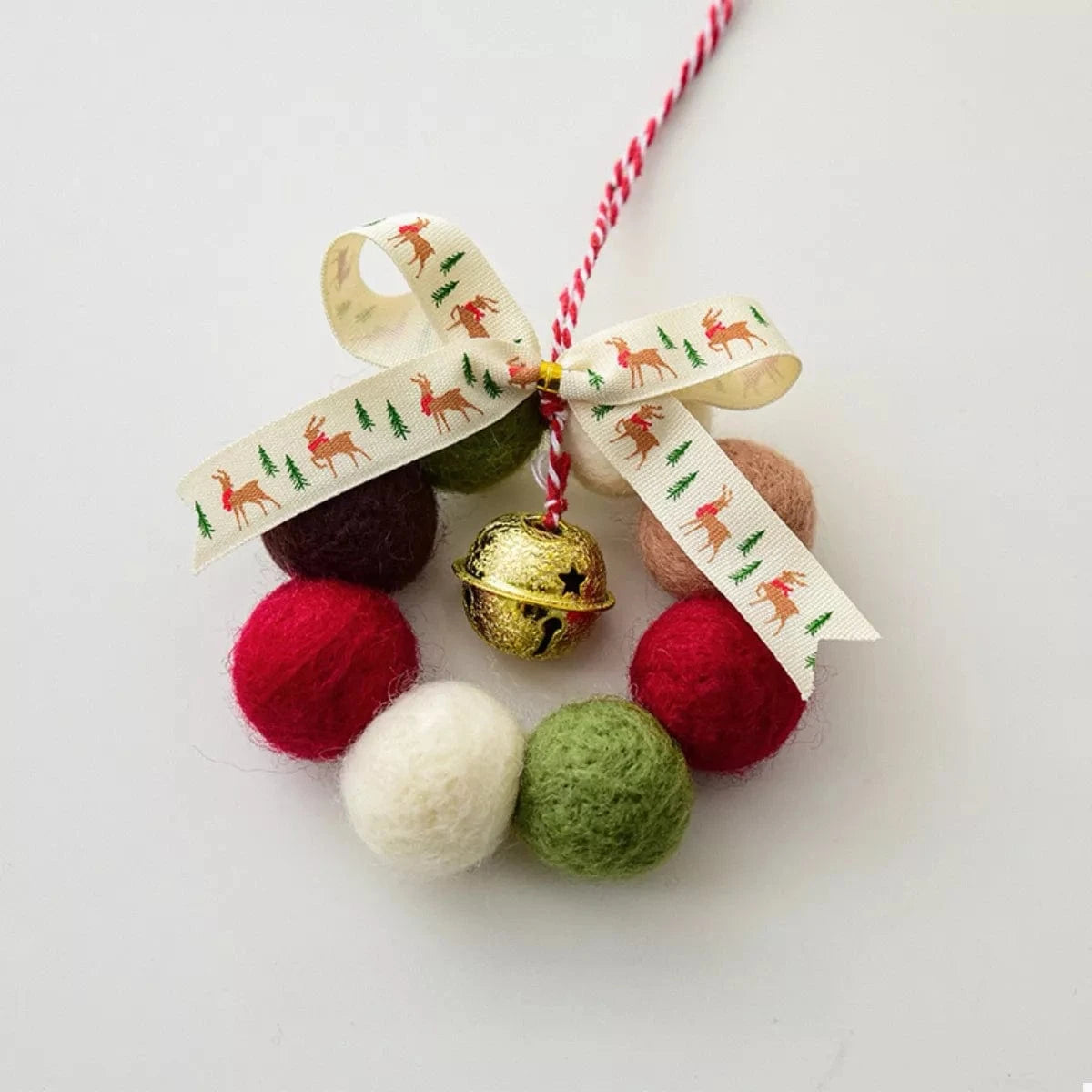 Fashorio Home Decor Accents Style D / One Size Christmas Felt Ball Garland Ornament