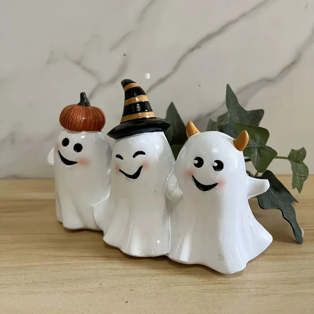 Fashorio Home Decor Accents White / One Size Halloween Ghost Trio Ornament