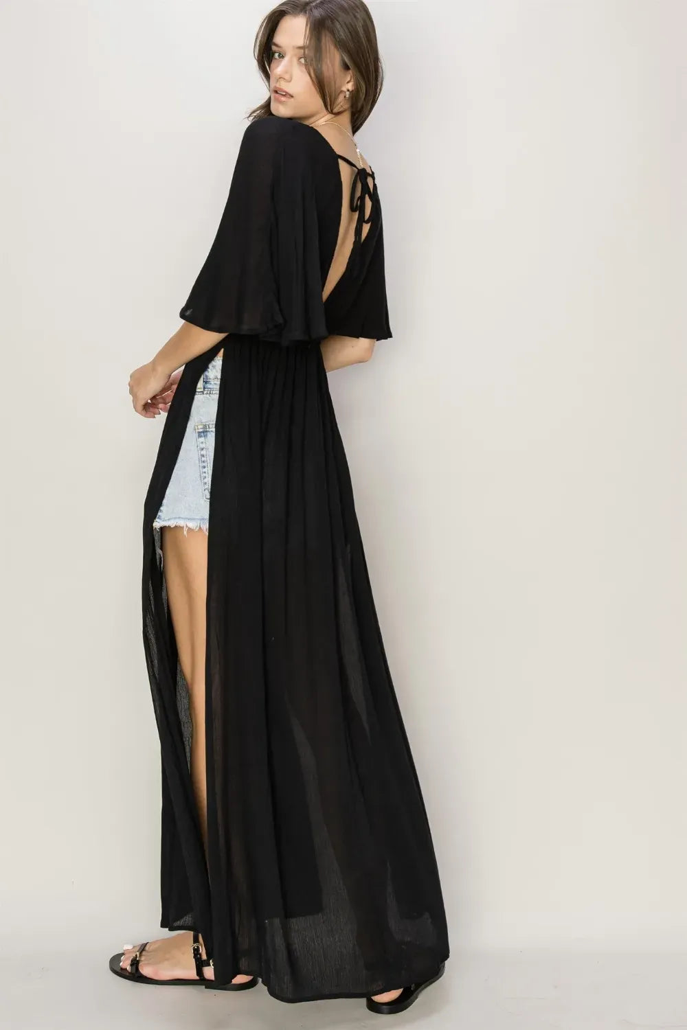 Fashorio HYFVE Tie Back Maxi Split Cover Up Dress