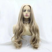 Fashorio Icy blonde / One Size 13*3" Lace Front Wigs Synthetic Long Wavy 24" 130% Density