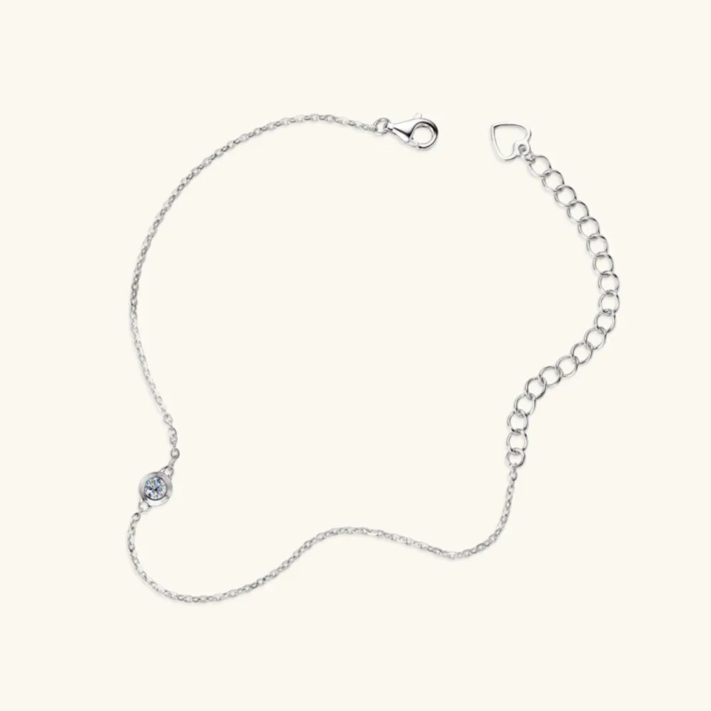 Fashorio Inlaid Moissanite 925 Sterling Silver Bracelet