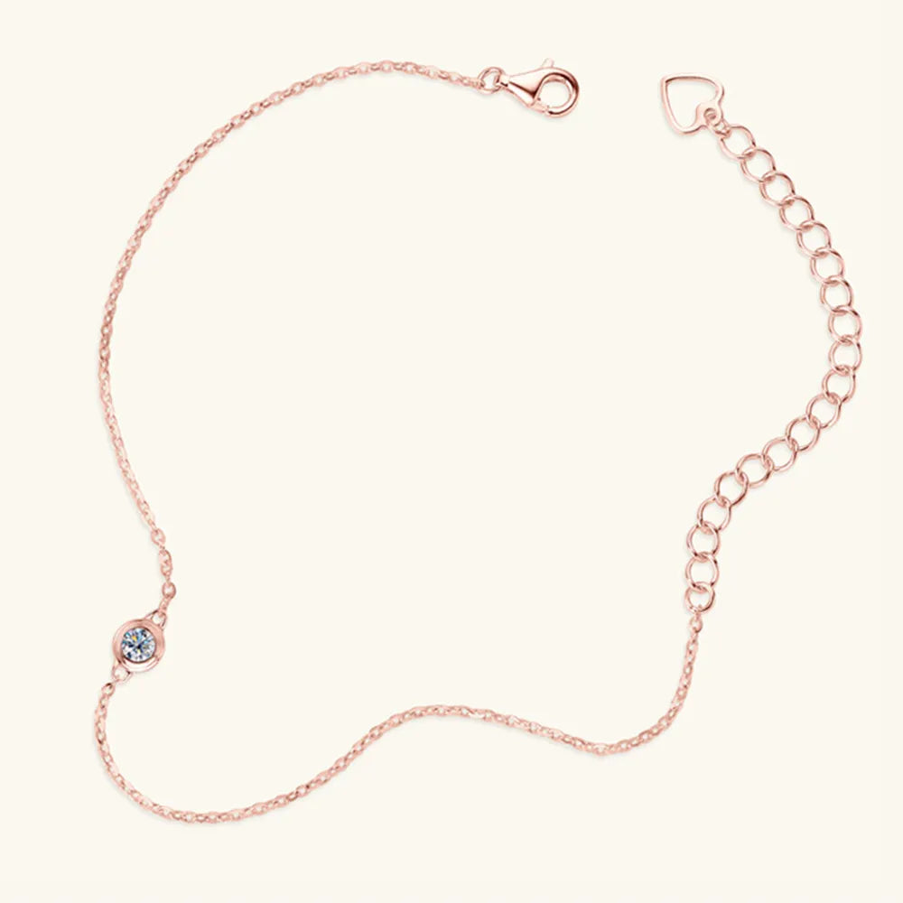 Fashorio Inlaid Moissanite 925 Sterling Silver Bracelet