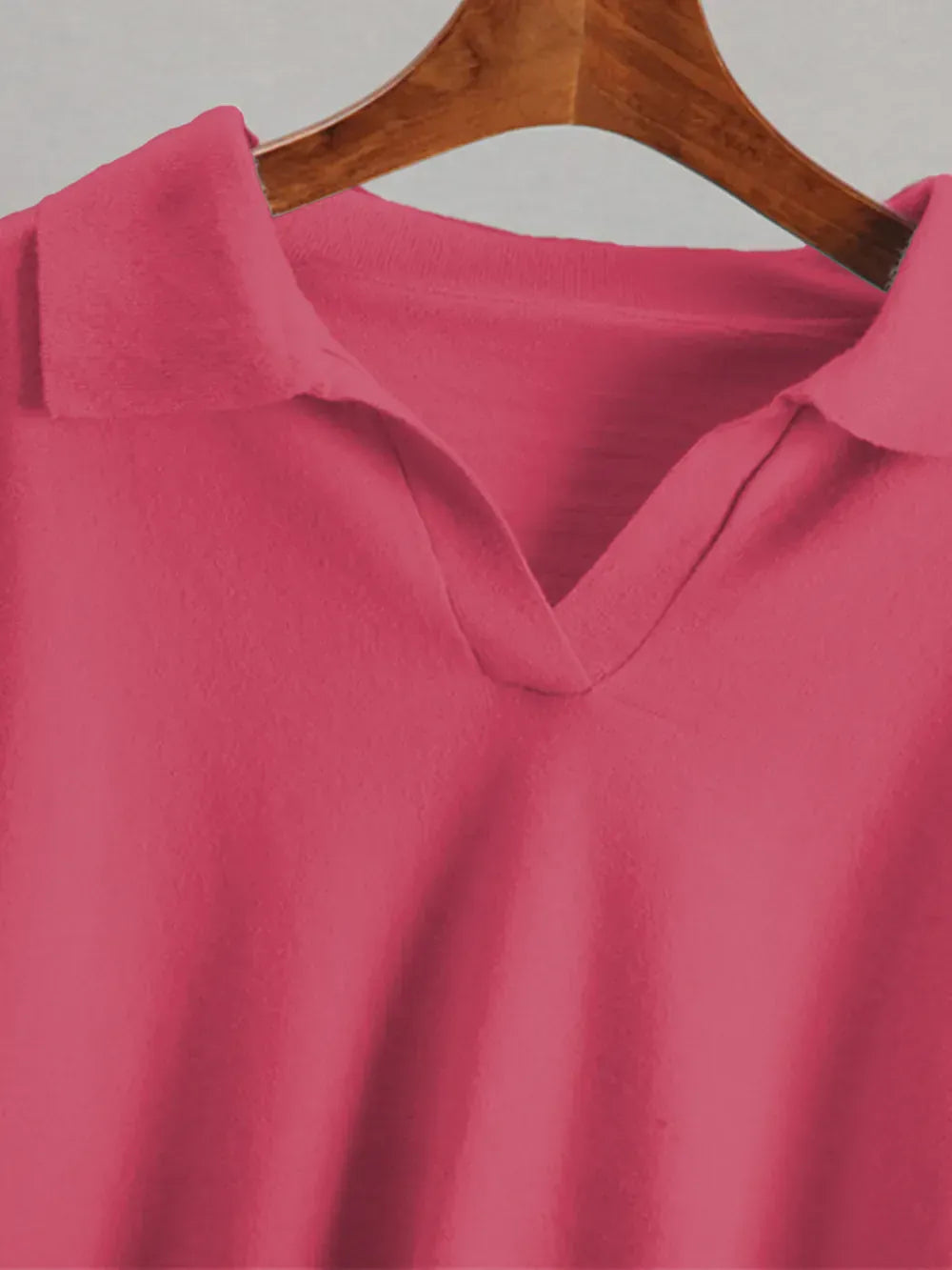 Fashorio Johnny Collar Long Sleeve Top and Pants Sweater Set