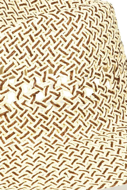 Fame Cutout Woven Straw Hat - Fashorio
