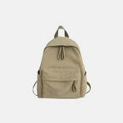 Fashorio Khaki / One Size Zip Cotton Backpack Bag