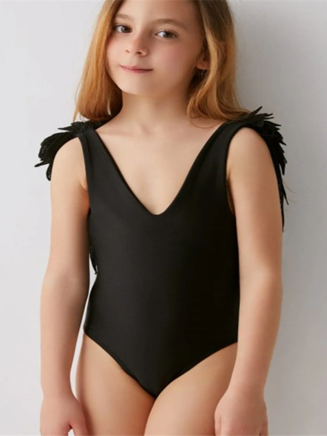 Fashorio Kid-Black / S Backless Wide Strap Parent-Child Swimwear
