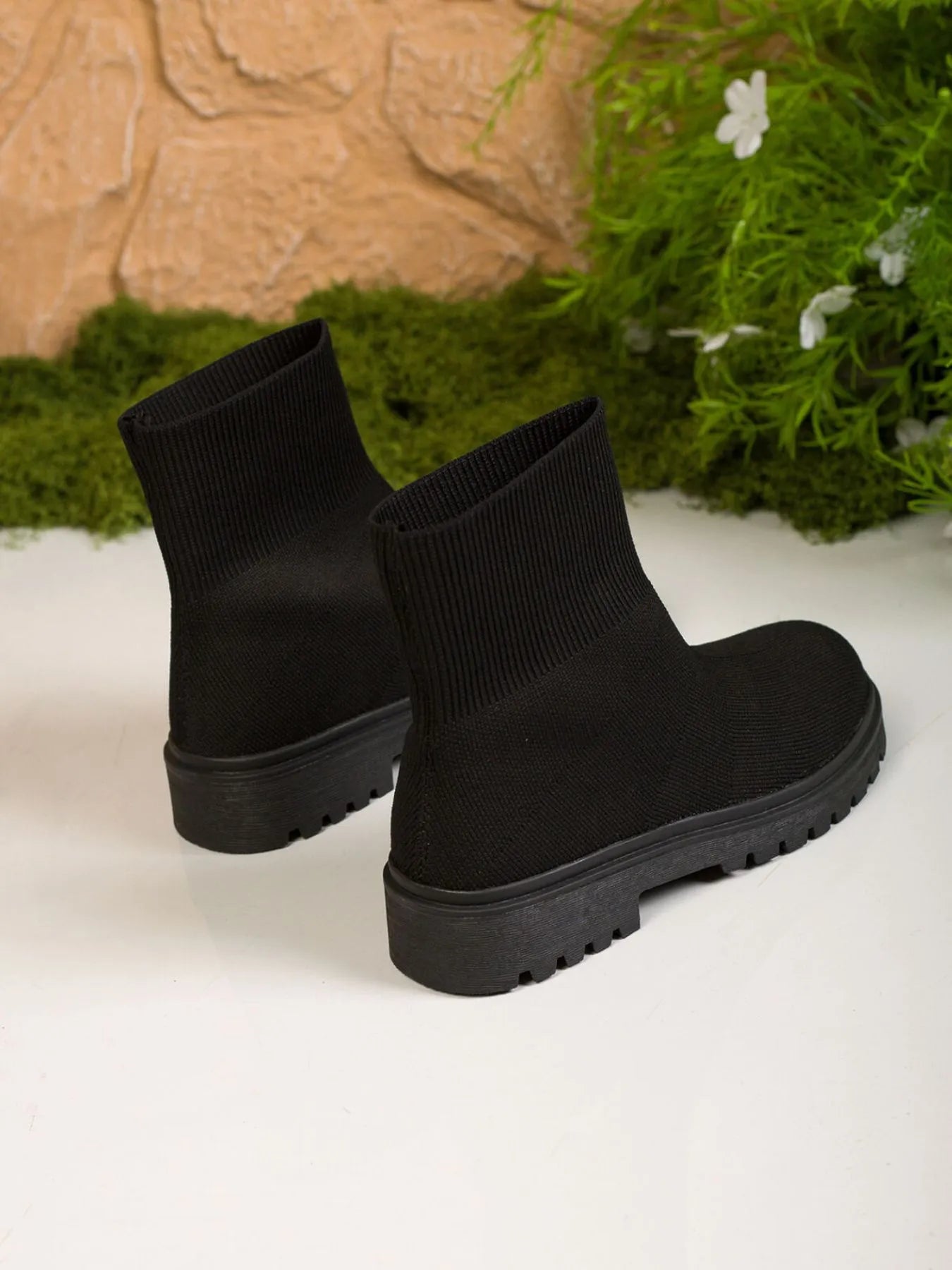 Fashorio Knit Ankle Boots with Sock-Like Comfort
