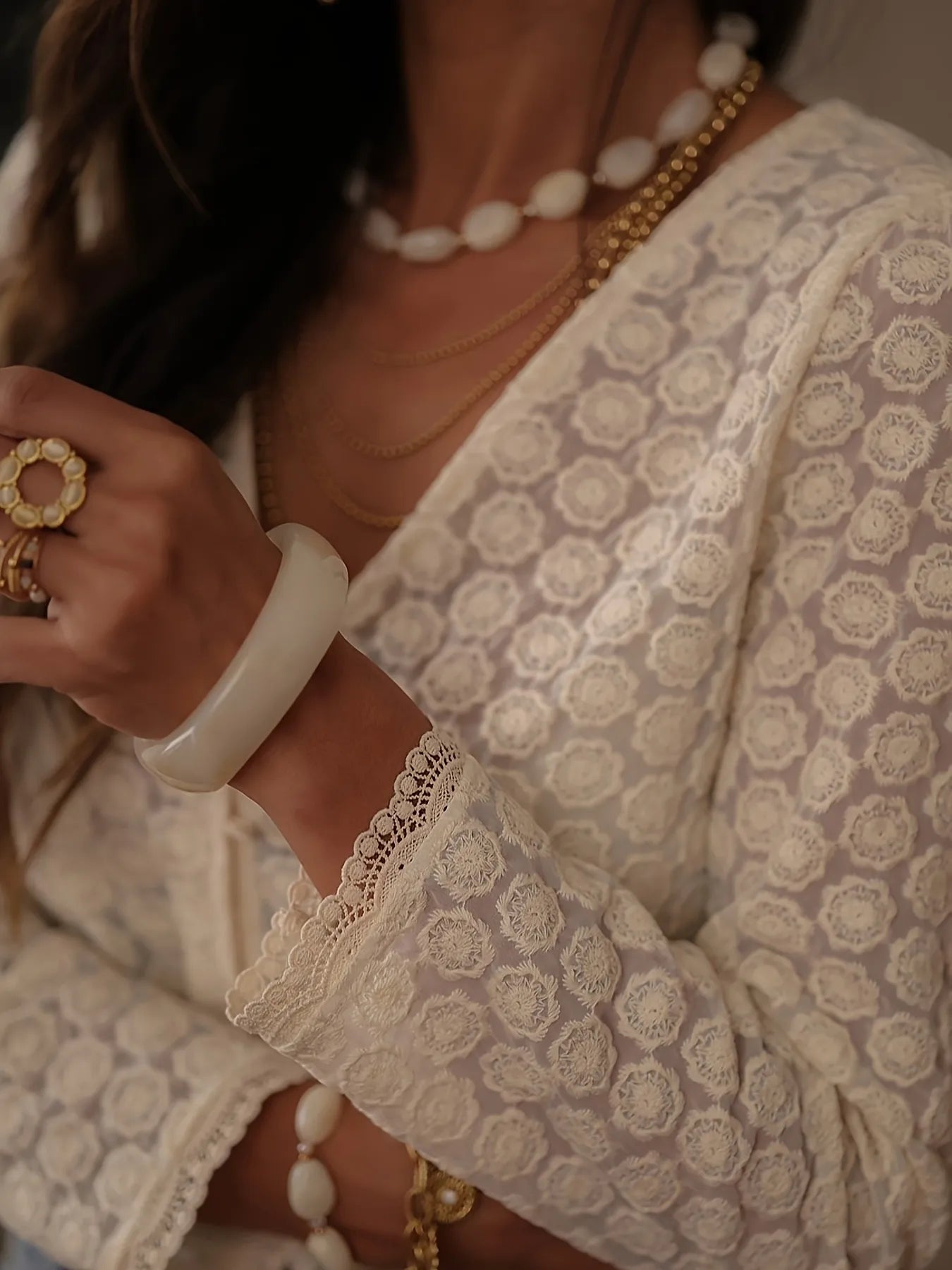 Fashorio Lace Button Up Long Sleeve Shirt