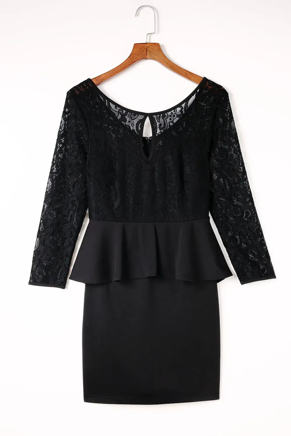 Fashorio Lace Detail Long Sleeve Mini Dress