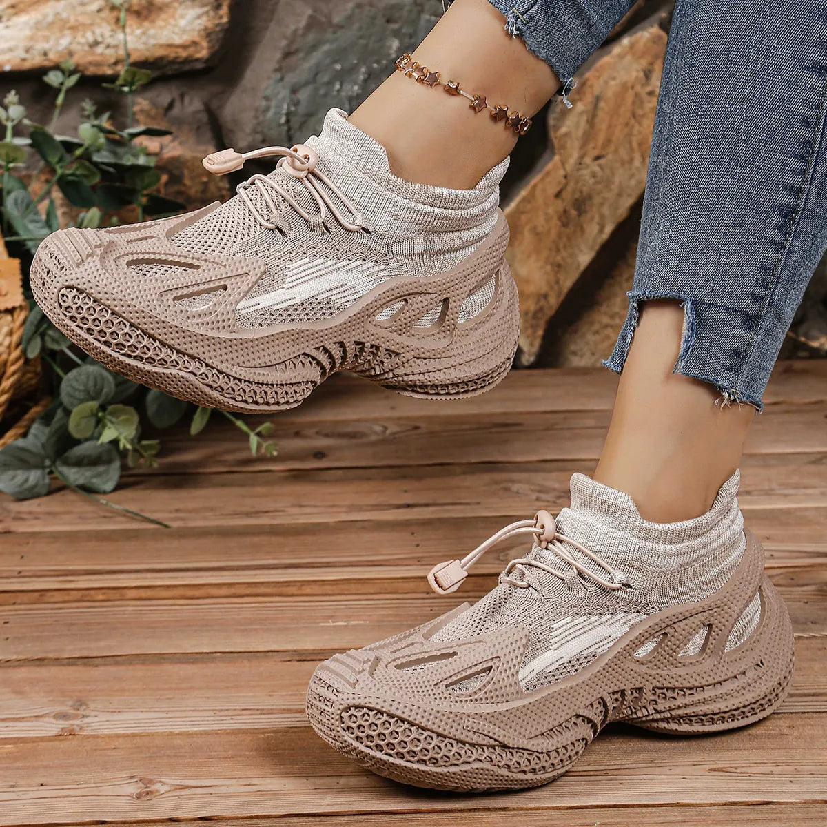 Fashorio Lace Up Mesh Athletic