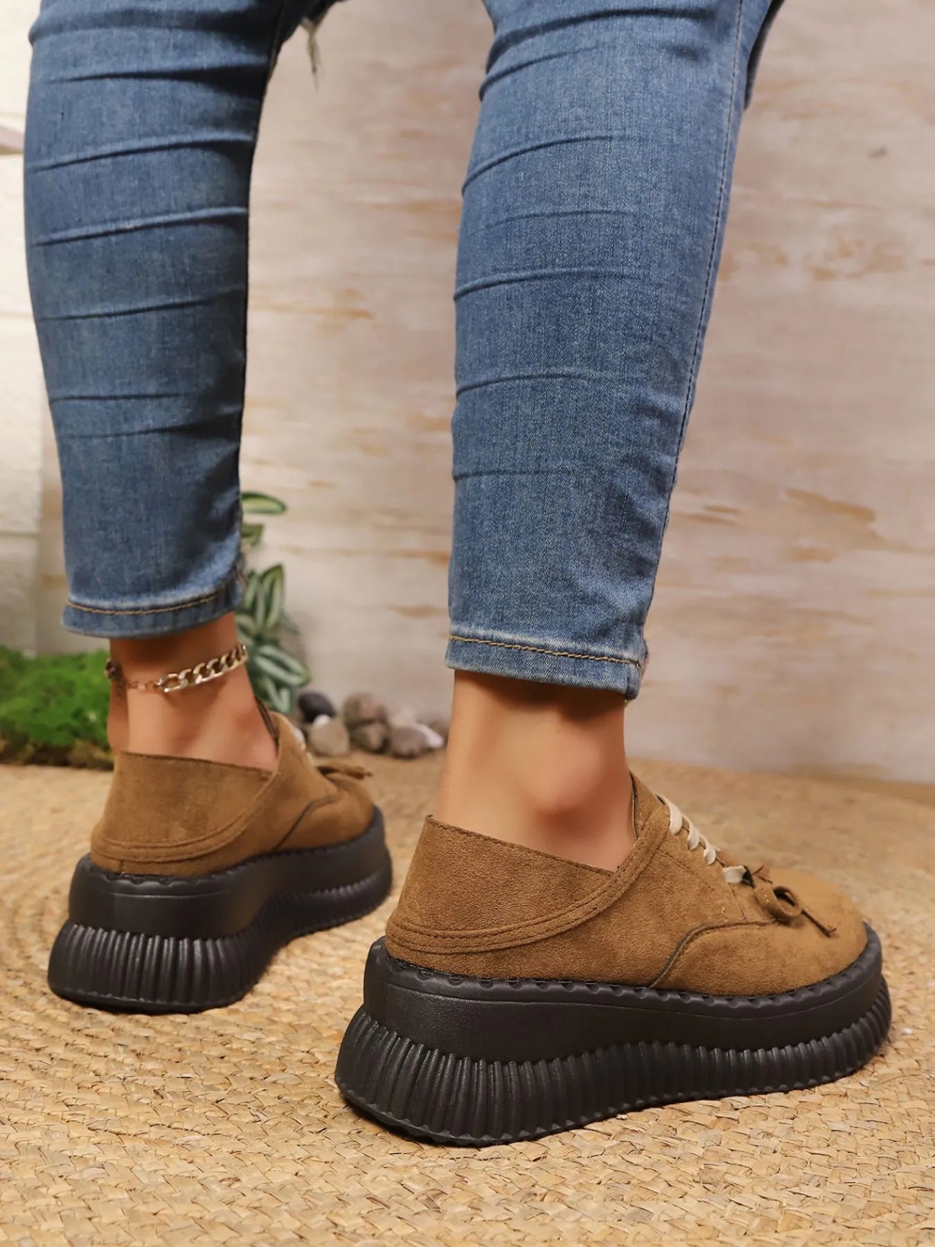 Fashorio Lace  Up Platform Loafers