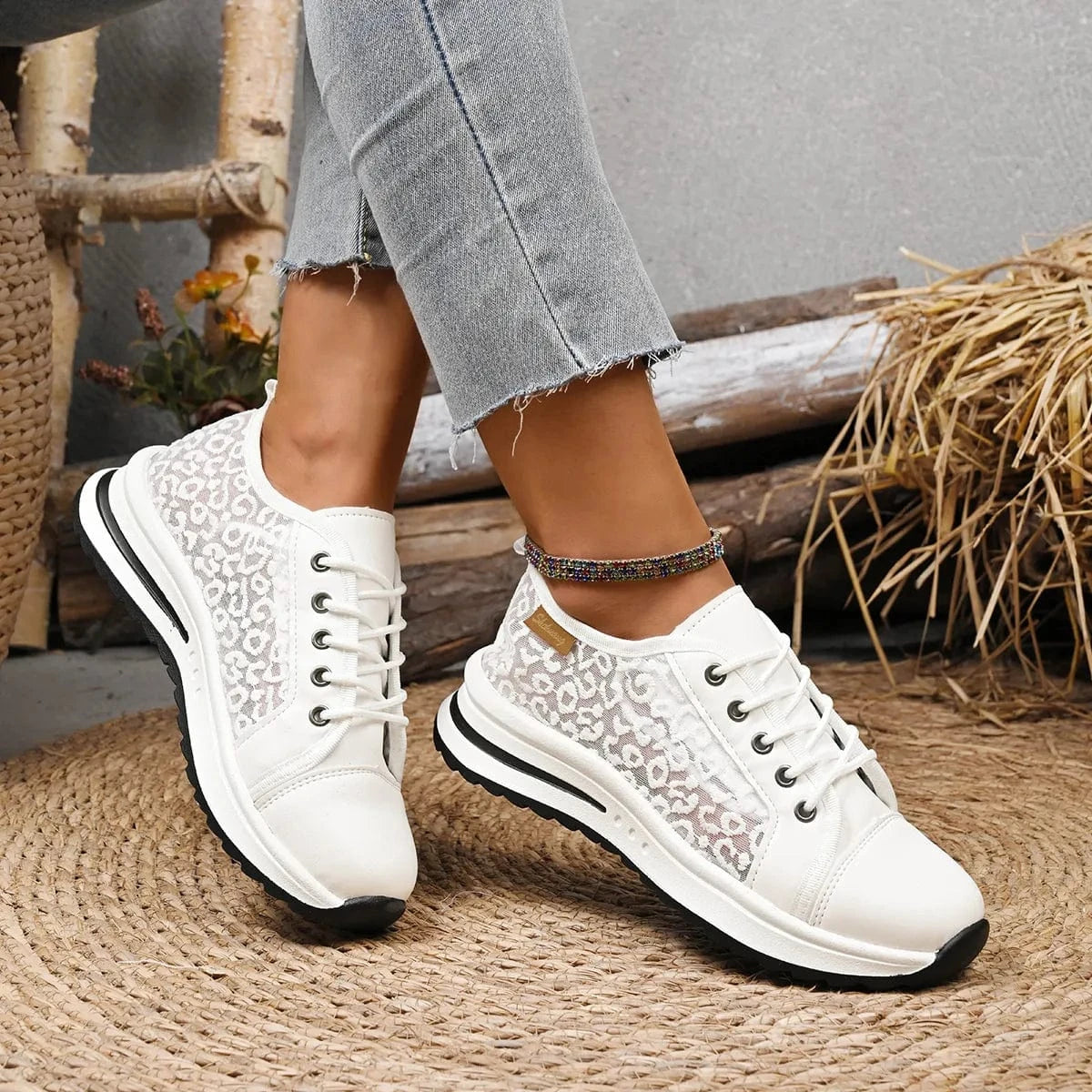 Lace-Up Platform Sneakers - Fashorio