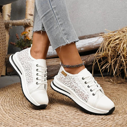 Lace-Up Platform Sneakers - Fashorio