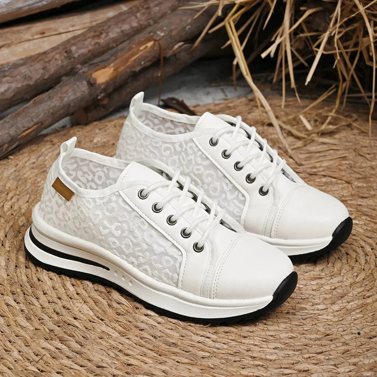Lace-Up Platform Sneakers - Fashorio