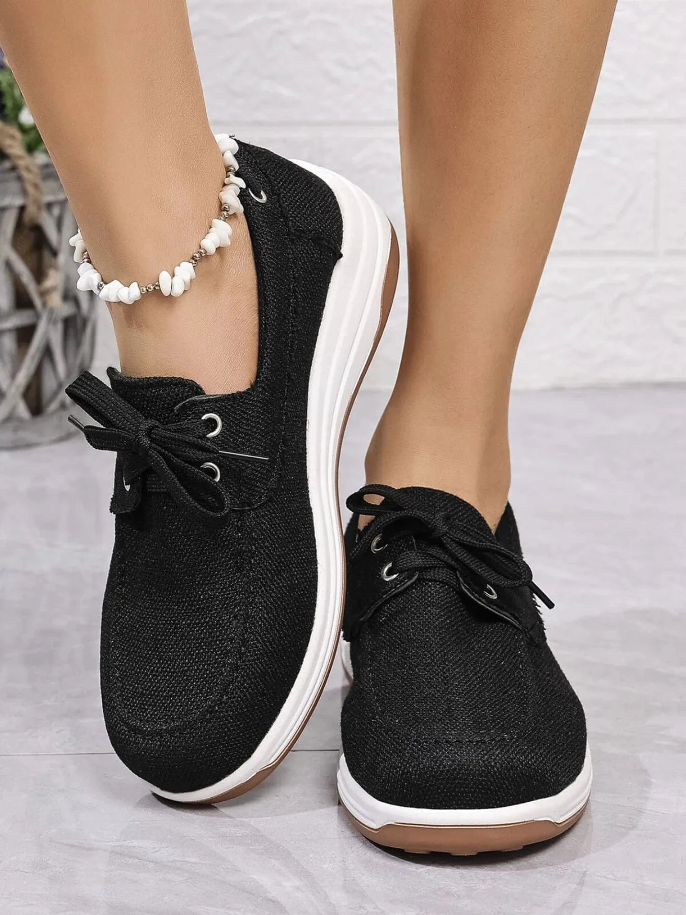 Lace Up Wedge Sneakers - Fashorio
