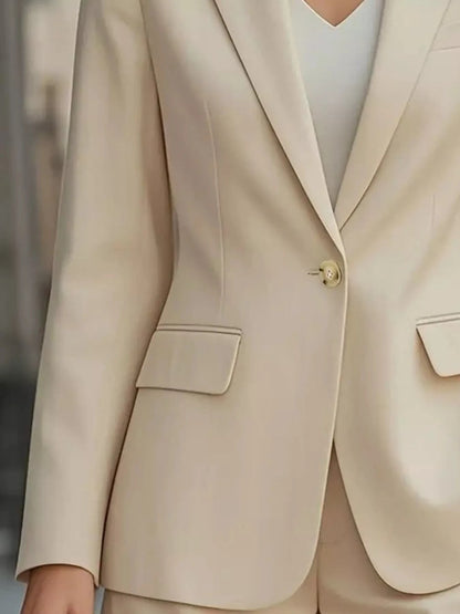 Lapel Collar One Button Blazer - Fashorio