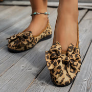 Fashorio Leopard / 36 Leopard Bow Flat Slip-Ons