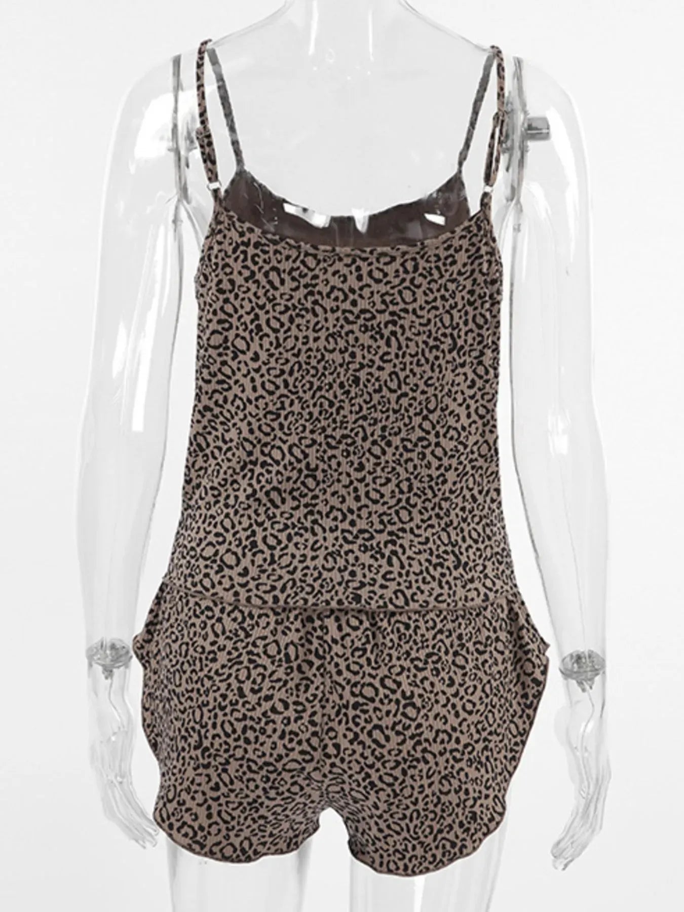 Fashorio Leopard Cami Cardigan and Shorts 3-Piece Set