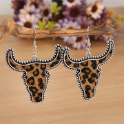 Fashorio Leopard / One Size Alloy Animal Print Cow Head Earrings