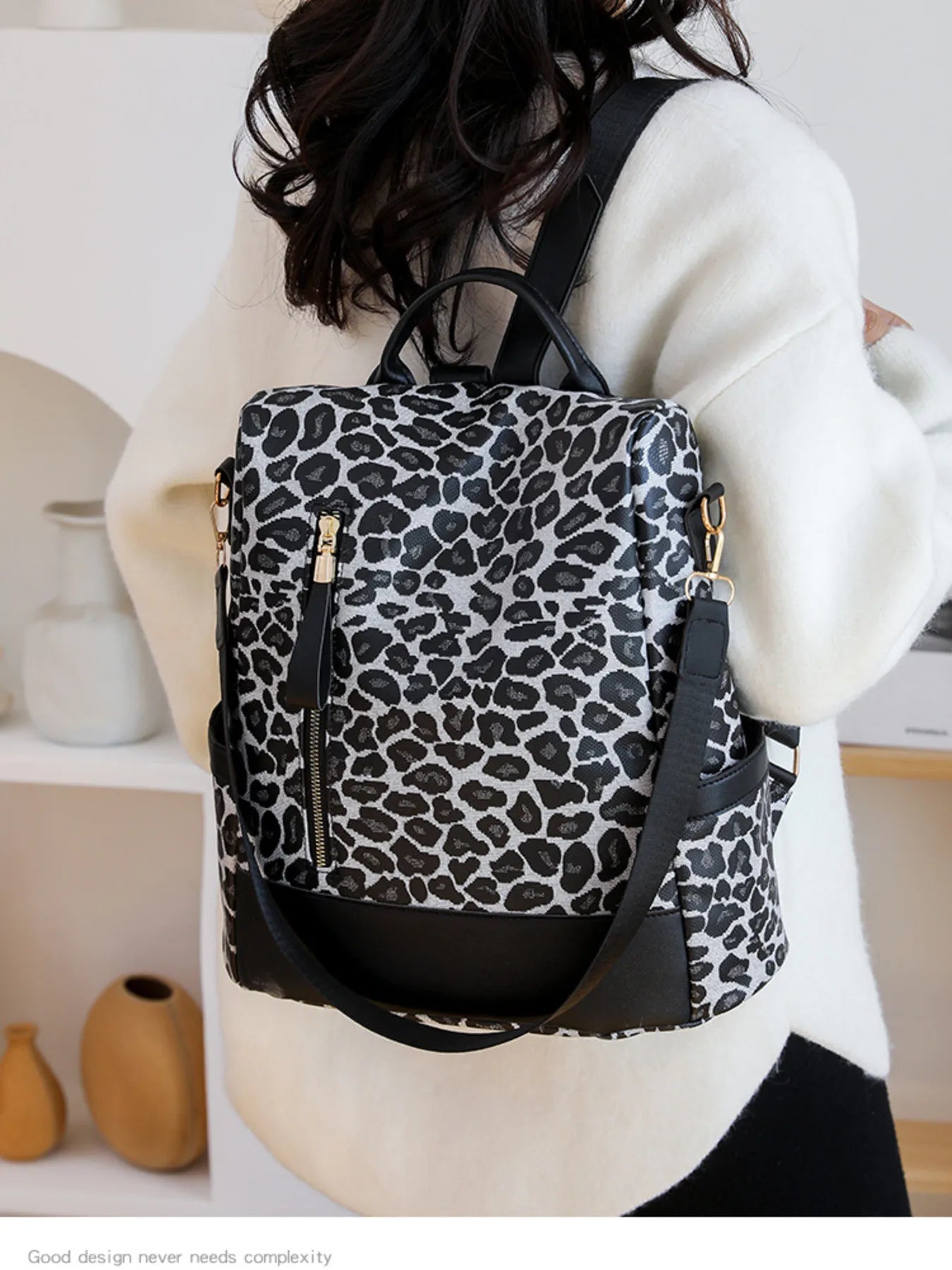 Fashorio Leopard Print Backpack Bag