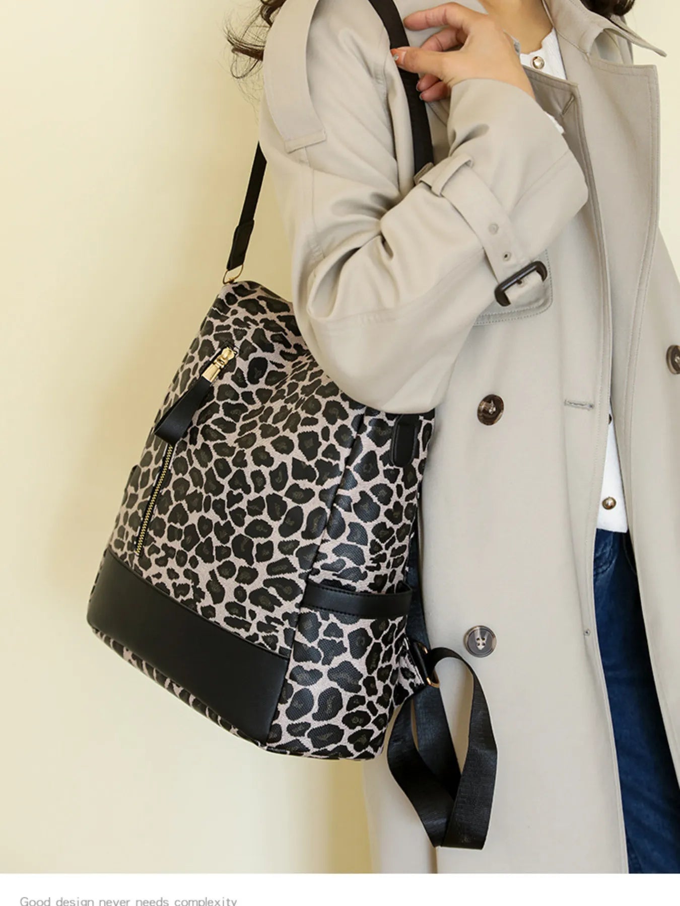 Fashorio Leopard Print Backpack Bag