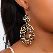 Fashorio Leopard Print / One Size Leopard Print Dangle Earrings