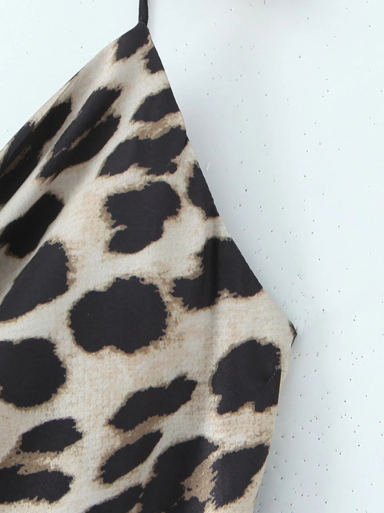 Fashorio Leopard Print Satin Maxi Dress