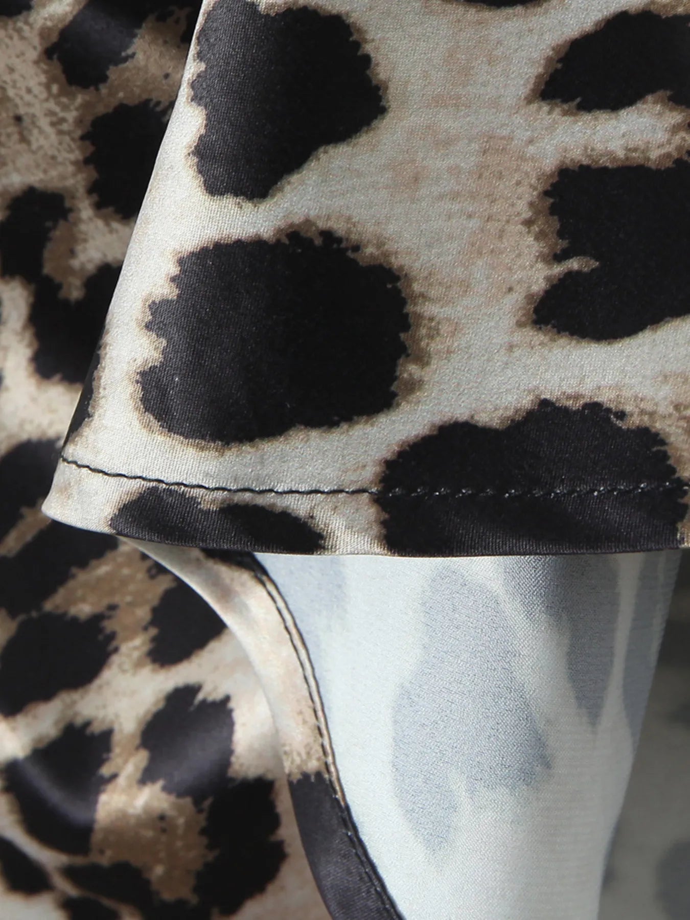 Fashorio Leopard Print Satin Maxi Dress