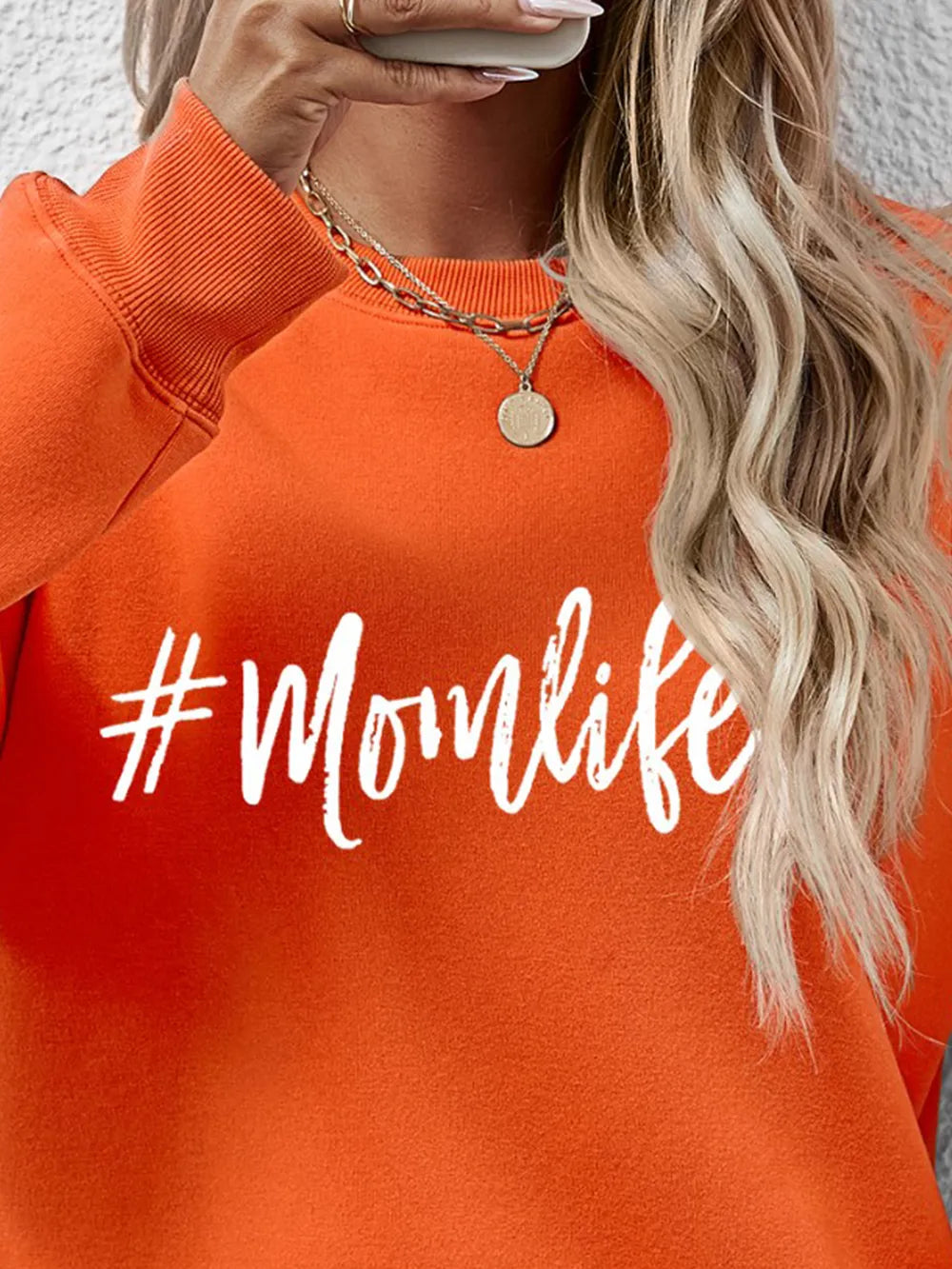 Fashorio Letter Graphic Round Neck Sweatshirt