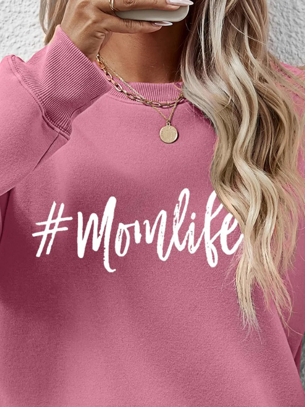 Fashorio Letter Graphic Round Neck Sweatshirt