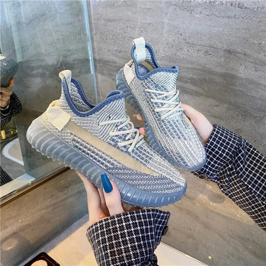 Mesh Lace-Up Platform Athletic Shoes Light - Fashorio