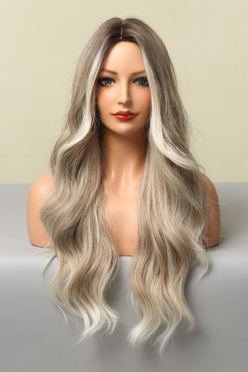 Fashorio Light Brown/Blonde Balayage / One Size Full Machine Made Long Wave Wigs 26''