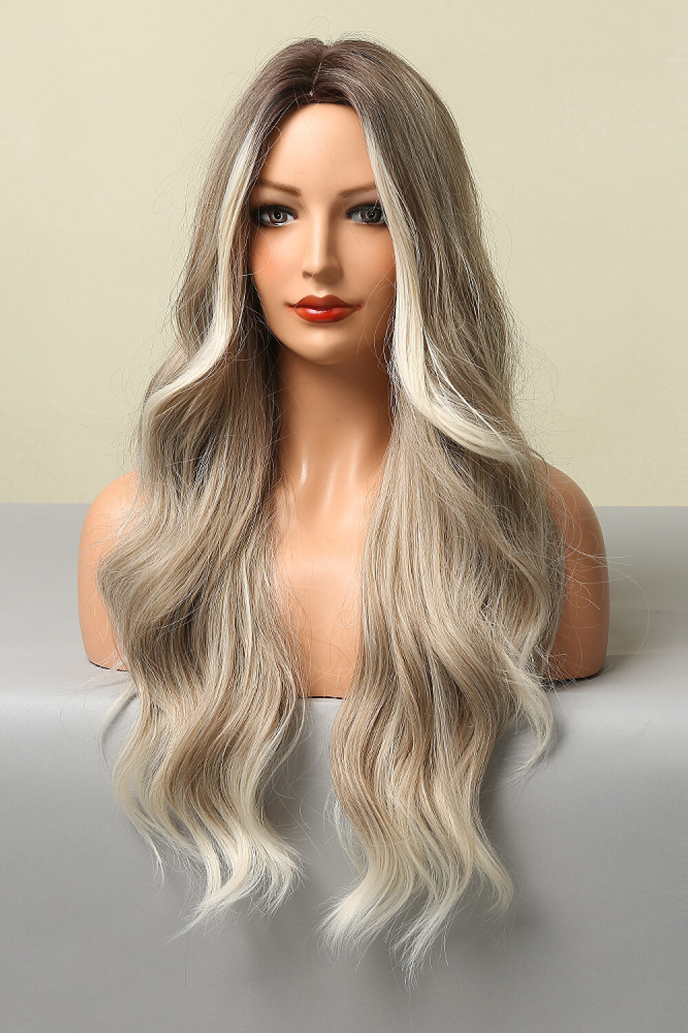 Fashorio Light Brown/Blonde Balayage / One Size Full Machine Made Long Wave Wigs 26''