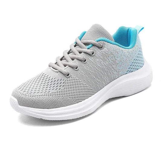Breathable Mesh Round Toe Athletic Light Gray - Fashorio