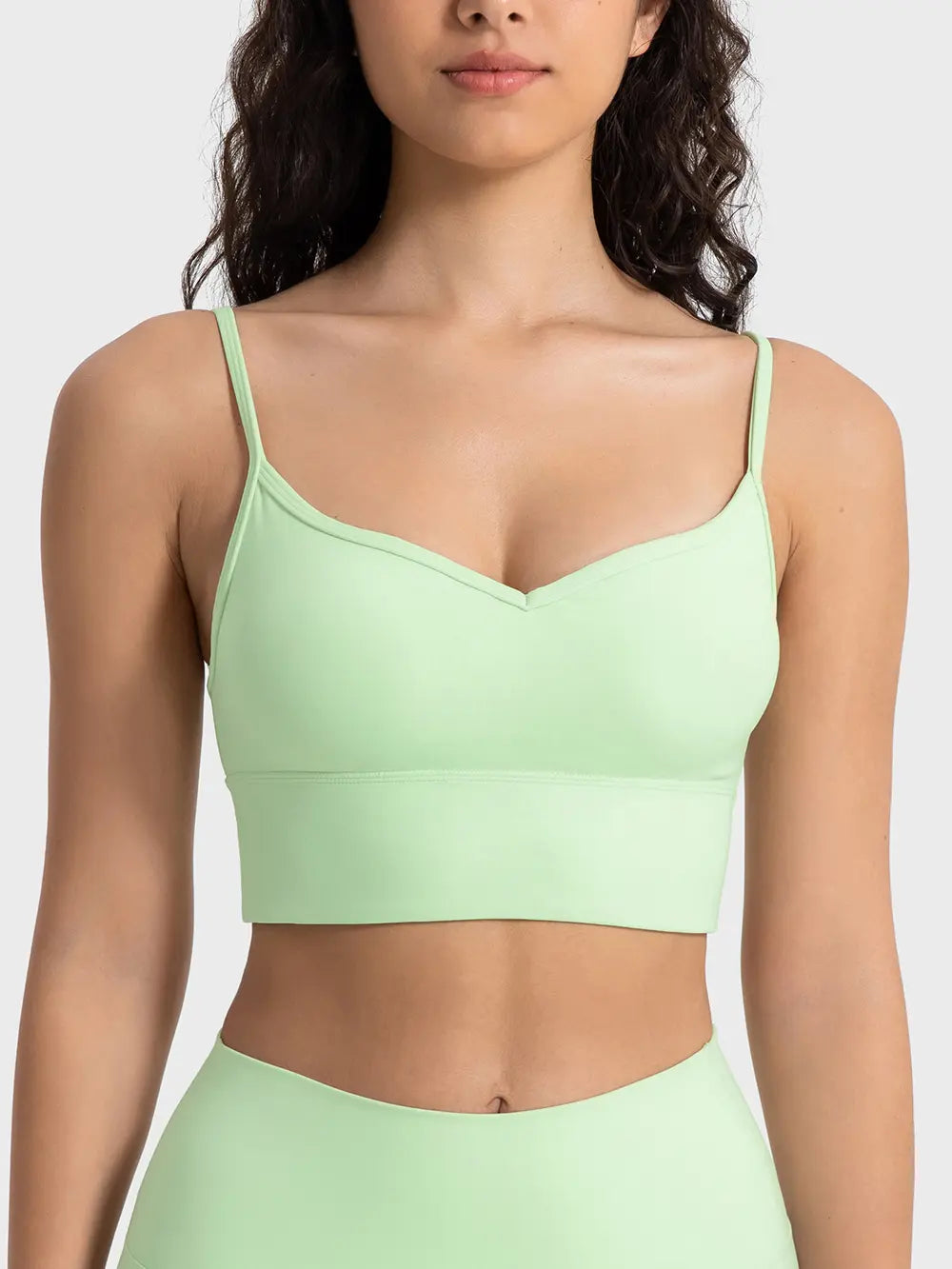 Fashorio Light Green / 4 Millennia Spaghetti Strap Sport Bra