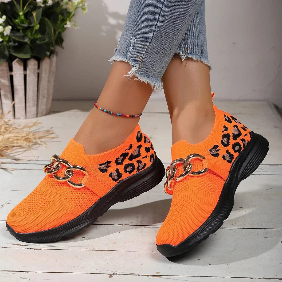 Fashorio Lightweight Leopard Mesh Athletic