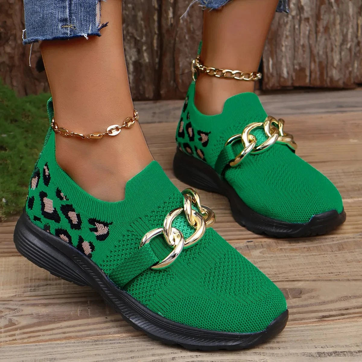 Fashorio Lightweight Leopard Mesh Athletic